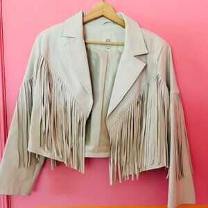 River Island Cropped Fringe Blazer - 8 (US)